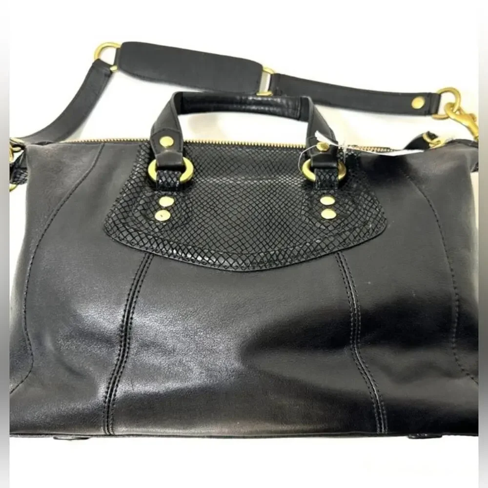 Coach Ashley Black Python Leather Satchel Purse